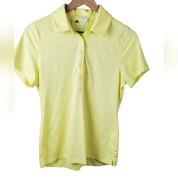 Under Armour Yellow & White Striped Golf Shirt - Picture 1 of 6